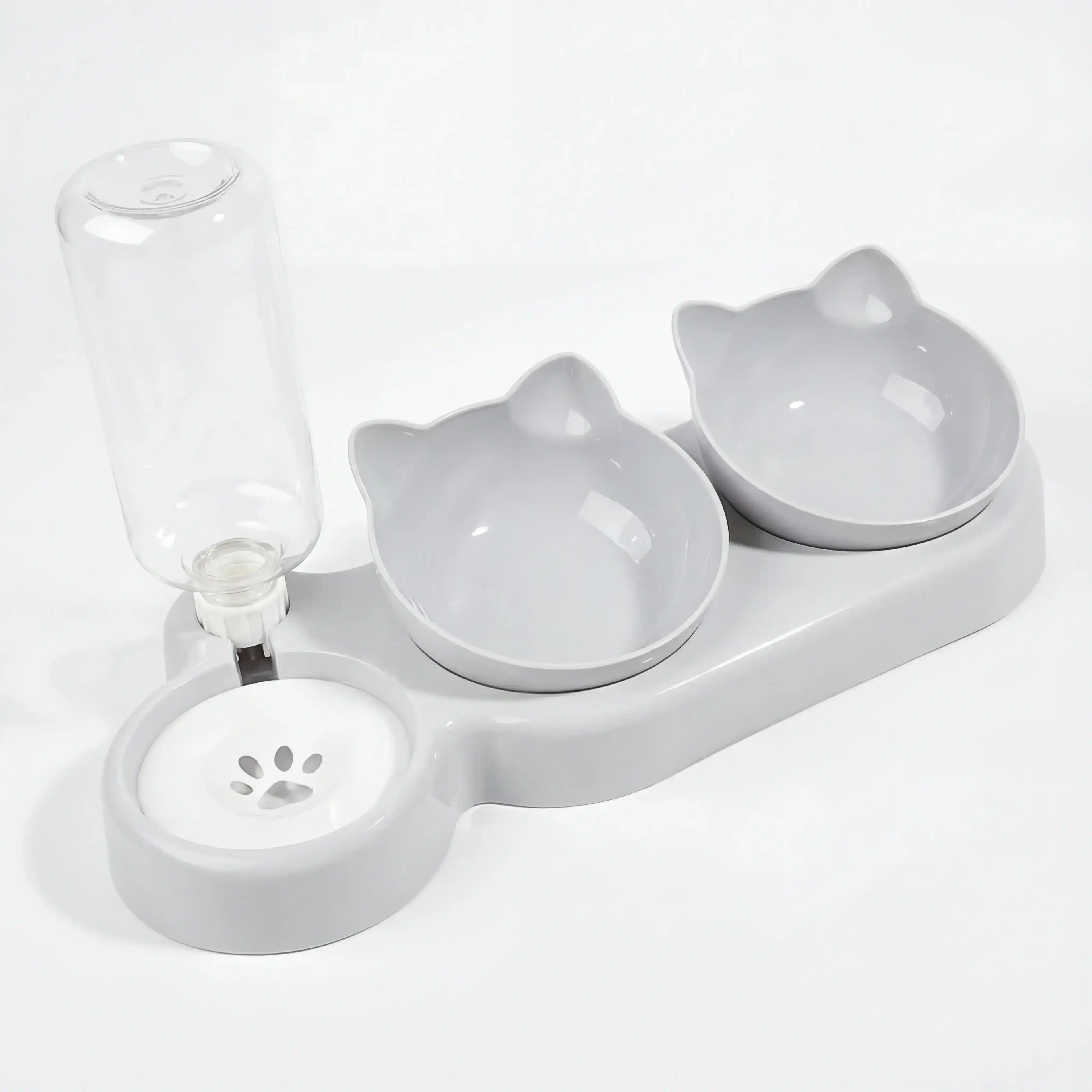 Comedero Ergonómico Inclinado para Gatos 3 en 1