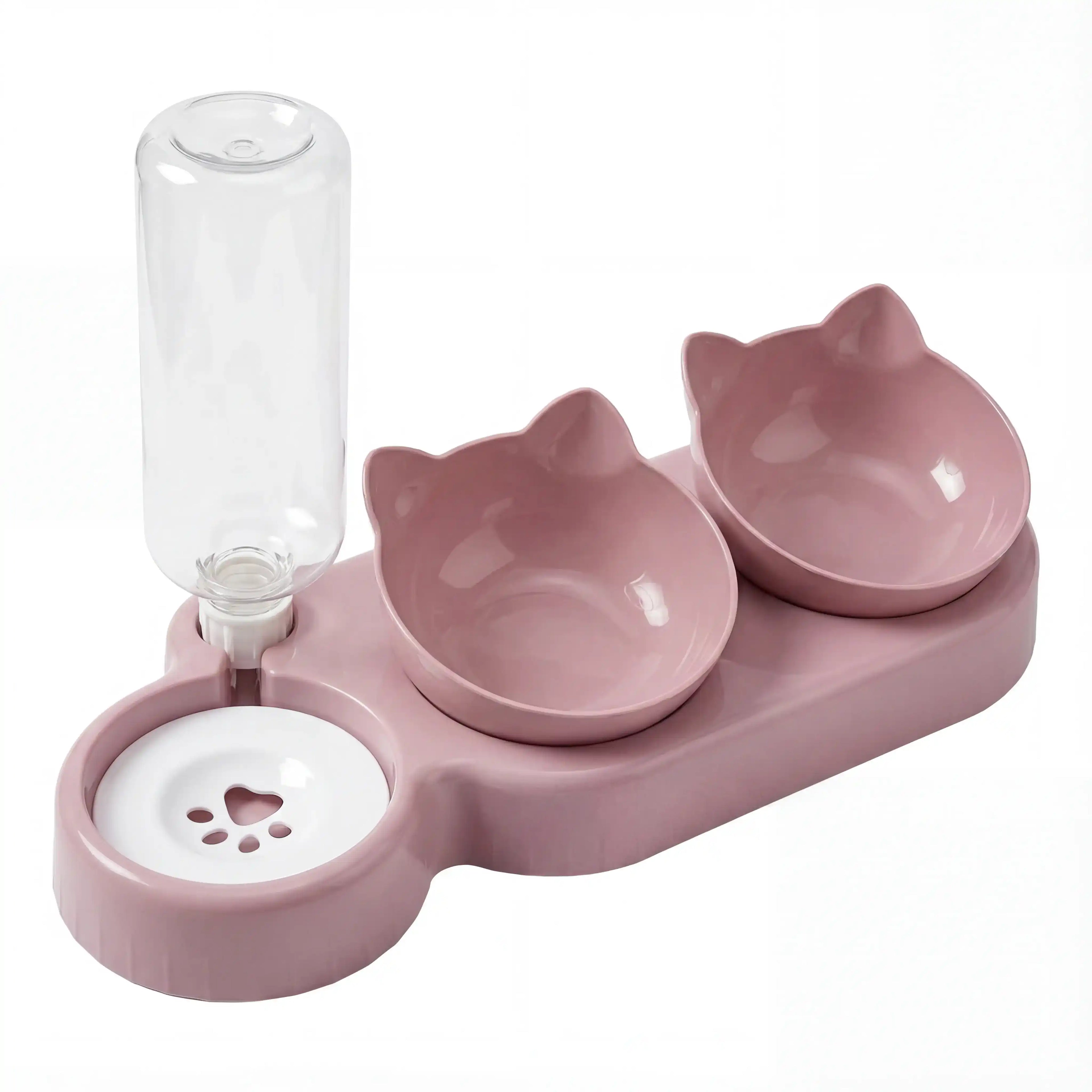 Comedero Ergonómico Inclinado para Gatos 3 en 1