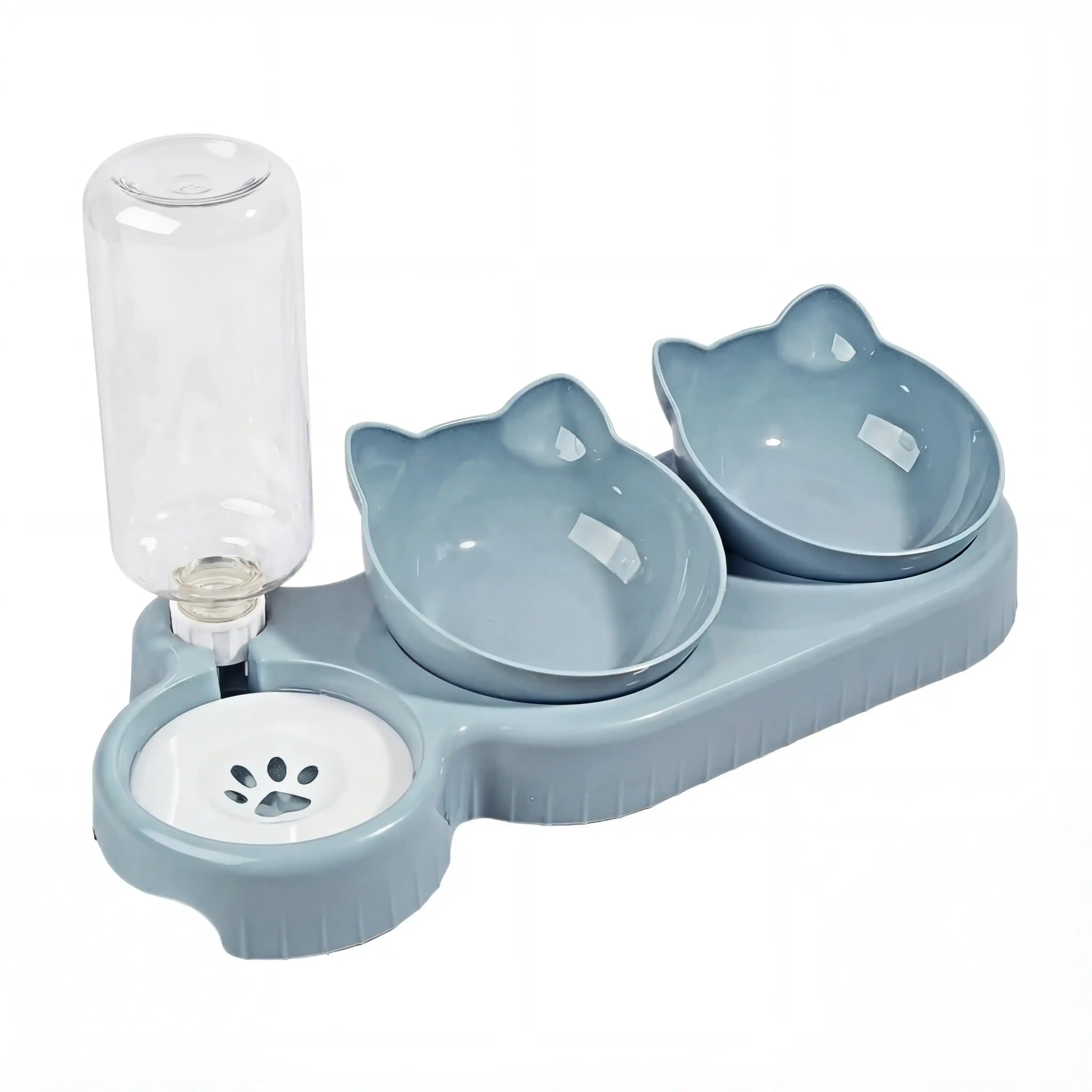 Comedero Ergonómico Inclinado para Gatos 3 en 1