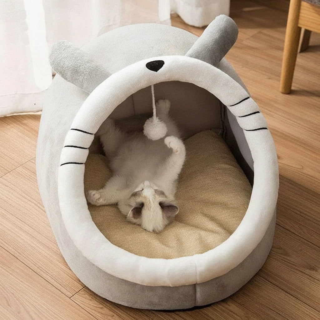 Cama Cálida Tipo Bolsa para Gatos